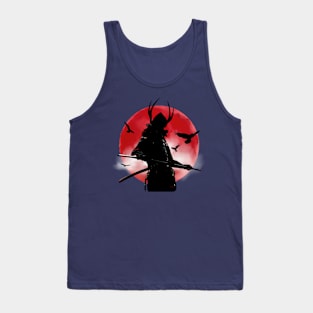 Samurai Warrior Red Moon Tank Top